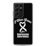 Depression Awareness I Wear Green Samsung Phone Case - The Awareness Store