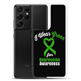 Depression Awareness I Wear Green Samsung Phone Case - The Awareness Store