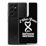 Depression Awareness I Wear Green Samsung Phone Case - The Awareness Store