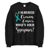 Ovarian Cancer Awareness I Survived, What's Your Superpower? Sweater - The Awareness Store