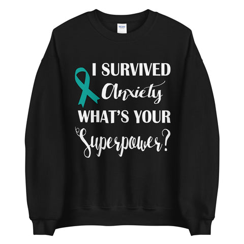 Anxiety Awareness I Survived, What's Your Superpower? Sweater - The Awareness Store