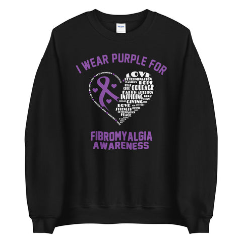 Fibromyalgia Awareness I Wear Purple Sweater - The Awareness Store