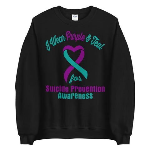 Suicide Awareness I Wear Purple & Teal Sweater - The Awareness Store