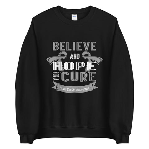 Brain Cancer Awareness Believe & Hope for a Cure Sweater