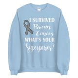 Brain Cancer Awareness I Survived, What's Your Superpower? Sweater - The Awareness Store
