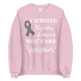 Brain Cancer Awareness I Survived, What's Your Superpower? Sweater - The Awareness Store