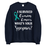 Ovarian Cancer Awareness I Survived, What's Your Superpower? Sweater - The Awareness Store