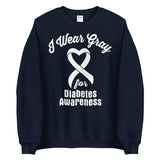 Diabetes Awareness I Wear Gray Sweater