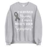 Brain Cancer Awareness I Survived, What's Your Superpower? Sweater - The Awareness Store