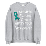 Ovarian Cancer Awareness I Survived, What's Your Superpower? Sweater - The Awareness Store