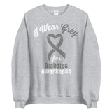 Diabetes Awareness I Wear Grey Sweater