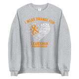 Leukemia Awareness I Wear Orange Sweater