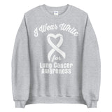 Lung Cancer Awareness I Wear White Sweater