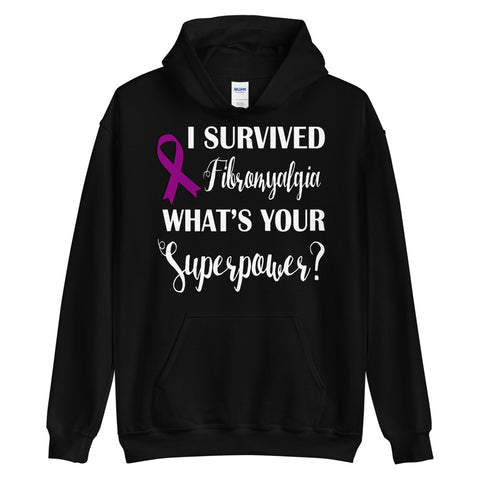 Fibromyalgia Awareness I Survived, What's Your Superpower? Hoodie - The Awareness Store