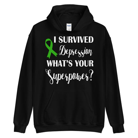 Depression Awareness I Survived, What's Your Superpower? Hoodie - The Awareness Store