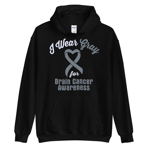 Brain Cancer Awareness I Wear Gray Hoodie