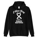 Diabetes Awareness I Wear Gray Hoodie - The Awareness Store