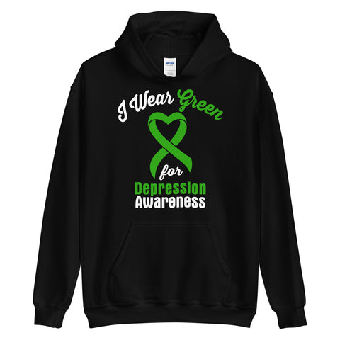 Depression Awareness I Wear Green Hoodie - The Awareness Store