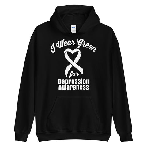 Depression Awareness I Wear Green Hoodie - The Awareness Store
