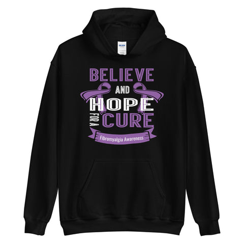 Fibromyalgia Awareness Believe & Hope for a Cure Hoodie - The Awareness Store