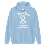 Diabetes Awareness I Wear Gray Hoodie - The Awareness Store