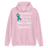 Ovarian Cancer Awareness I Survived, What's Your Superpower? Hoodie - The Awareness Store