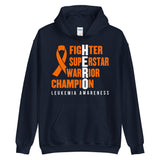 Leukemia Awareness Fighter, Superstar, Warrior, Champion, Hero Hoodie