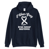 Brain Cancer Awareness I Wear Gray Hoodie