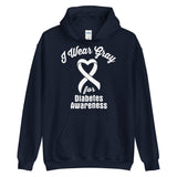 Diabetes Awareness I Wear Gray Hoodie - The Awareness Store