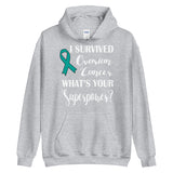 Ovarian Cancer Awareness I Survived, What's Your Superpower? Hoodie - The Awareness Store