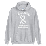 Lung Cancer Awareness I Wear White Hoodie