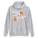 Multiple Sclerosis Awareness Faith, Hope, Courage Hoodie