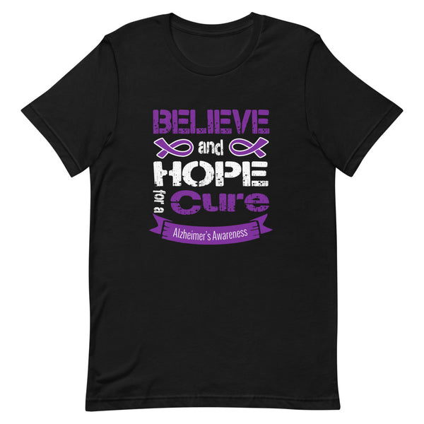 Alzheimer's Awareness Believe & Hope for a Cure T-Shirt - The Awareness Store