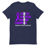 Pancreatic Cancer Awareness Fighter, Superstar, Warrior, Champion, Hero T-Shirt