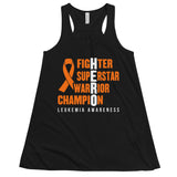 Leukemia Awareness Fighter, Superstar, Warrior, Champion, Hero Women's Flowy Tank Top