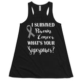 Brain Cancer Awareness I Survived, What's Your Superpower? Women's Flowy Tank Top