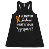 Leukemia Awareness I Survived, What's Your Superpower? Women's Flowy Tank Top