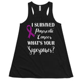 Pancreatic Cancer Awareness I Survived, What's Your Superpower? Women's Flowy Tank Top