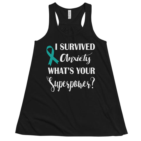 Anxiety Awareness I Survived, What's Your Superpower? Women's Flowy Tank Top - The Awareness Store