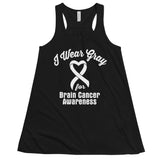 Brain Cancer Awareness I Wear Gray Women's Flowy Tank Top