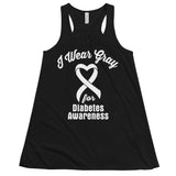 Diabetes Awareness I Wear Gray Women's Flowy Tank Top