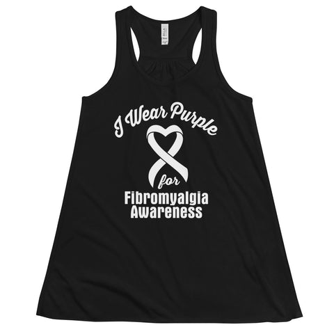 Fibromyalgia Awareness I Wear Purple Women's Flowy Tank Top - The Awareness Store