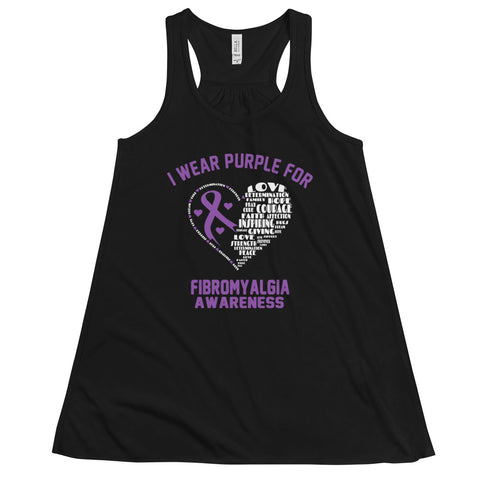 Fibromyalgia Awareness I Wear Purple Women's Flowy Tank Top - The Awareness Store
