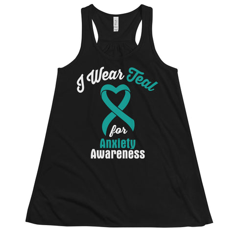 Anxiety Awareness I Wear Teal Women's Flowy Tank Top - The Awareness Store