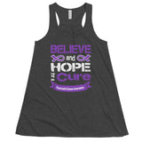 Pancreatic Cancer Awareness Believe & Hope for a Cure Women's Flowy Tank Top