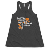 Multiple Sclerosis Awareness Faith, Hope, Courage Women's Flowy Tank Top