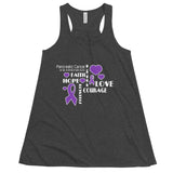 Pancreatic Cancer Awareness Faith, Hope, Courage Women's Flowy Tank Top