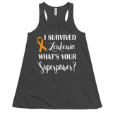 Leukemia Awareness I Survived, What's Your Superpower? Women's Flowy Tank Top