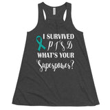 PTSD Awareness I Survived, What's Your Superpower? Women's Flowy Tank Top