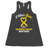 Childhood Cancer Awareness I Wear Gold Women's Flowy Tank Top